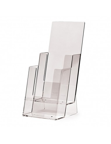 Expositor Plexiglas Sobremesa Folletos 1/3 A4  2 Compartimentos