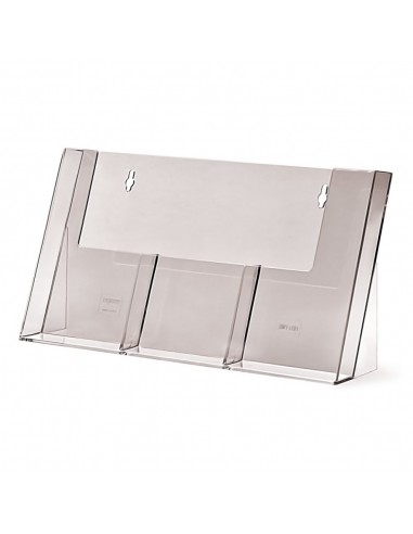 Expositor Plexiglas Sobremesa Folletos 1/3 A4  1 Compartimento Triple