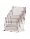 Expositor Plexiglas Sobremesa de Folletos A5 4 Compartimentos