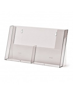 Expositor Plexiglas Sobremesa Folletos de A5 1 Compartimento Doble