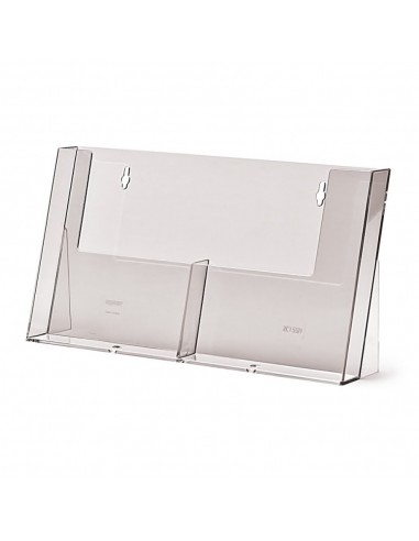 Expositor Plexiglas Sobremesa Folletos de A5 1 Compartimento Doble
