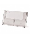 Expositor Plexiglas Sobremesa Folletos de A5 1 Compartimento Doble