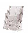 Expositor Plexiglas Sobremesa de Folletos A4 3 Compartimentos