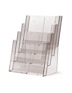 Expositor Plexiglas Sobremesa de Folletos A4 4 Compartimentos