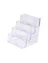 Expositor Dispensador de Tarjetas. De Poliestireno de 4 Compartimentos