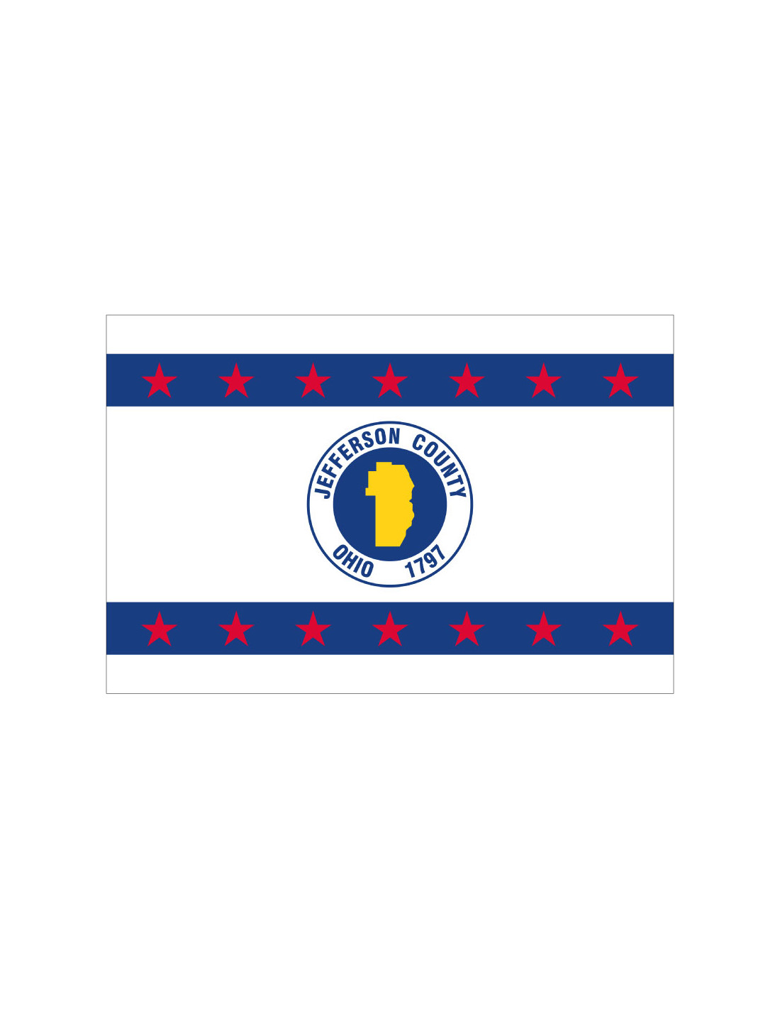Bandera del Condado de Jefferson. Ohio