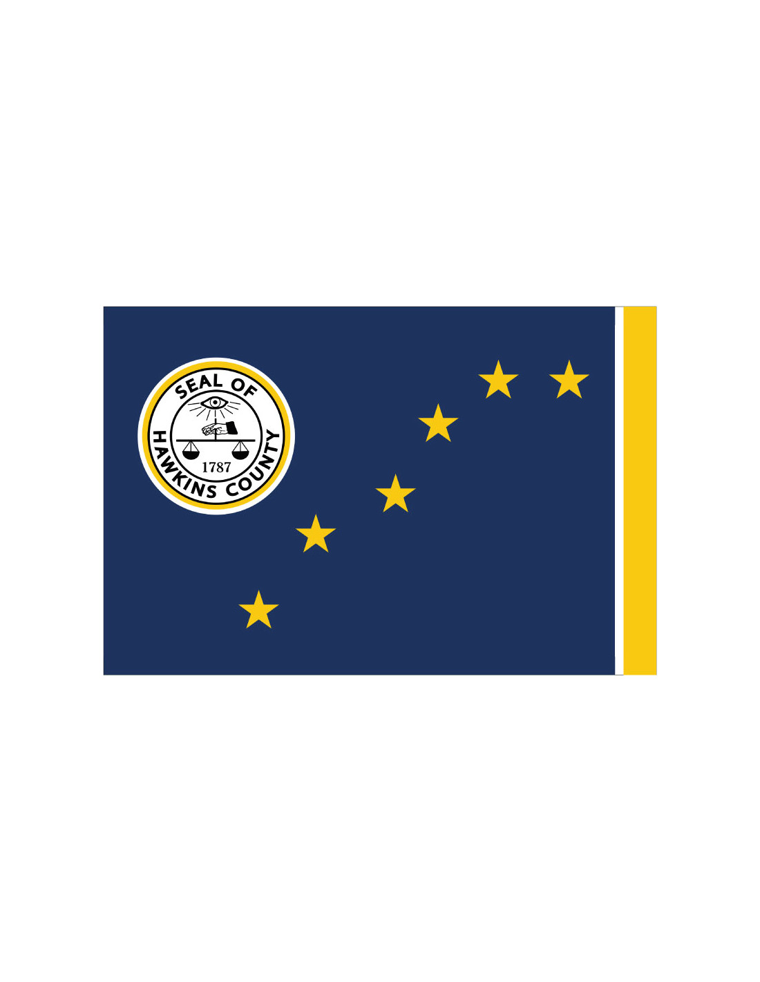 Bandera del Condado de Hawkins. Tennessee