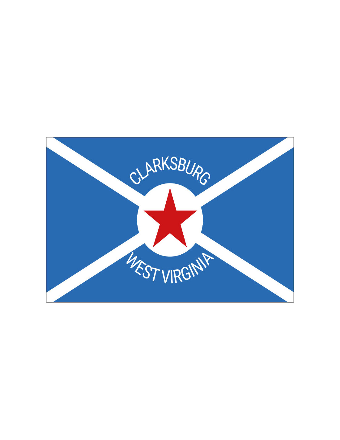 Bandera de Clarksburg. West Virginia