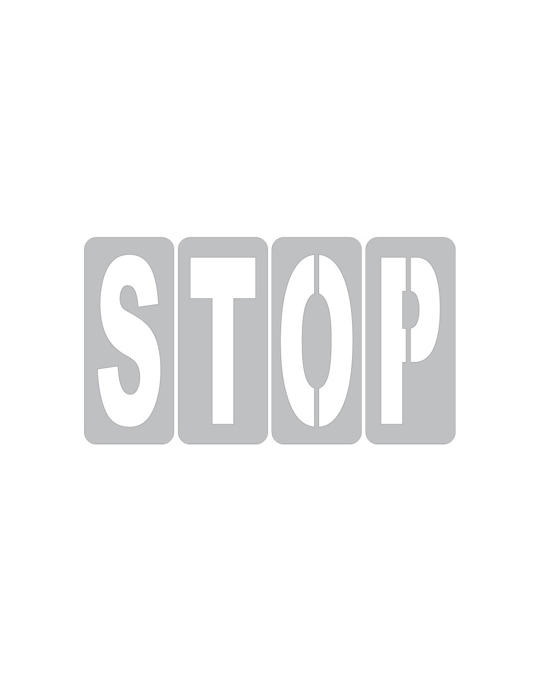 Plantilla Texto Stop 4 Piezas