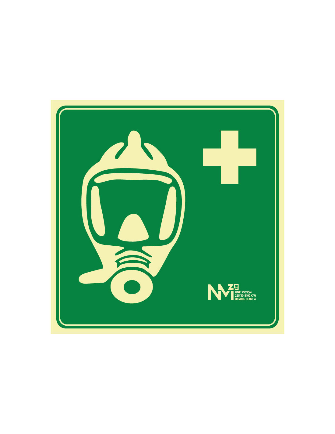 Señal Luminiscente PVC. Equipo Autónomo de Respiración