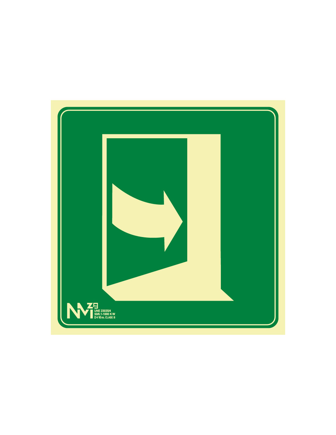 Señal Luminiscente PVC o Aluminio. Abrir Puerta Derecha