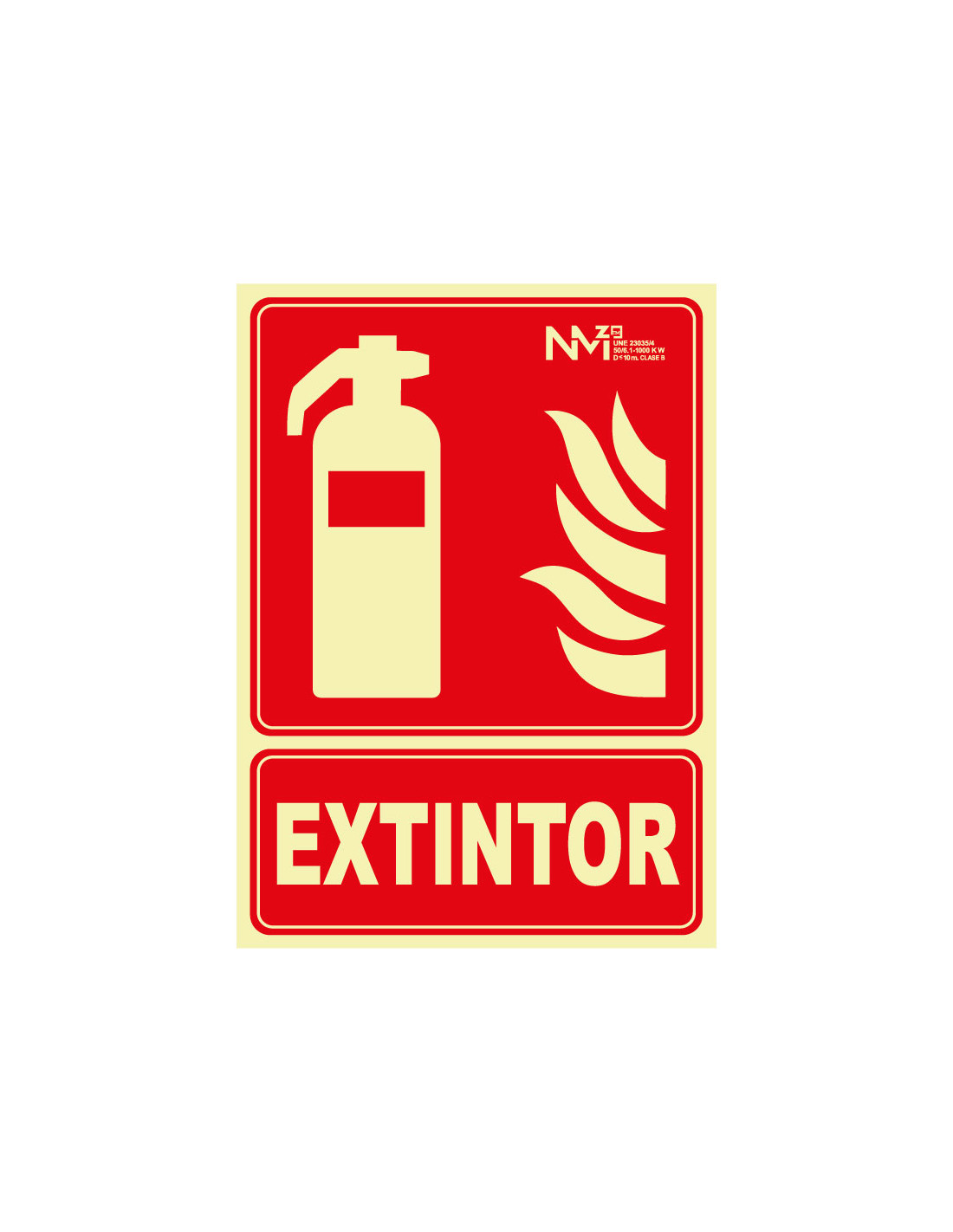 Señal Luminiscente PVC o Aluminio. Extintor