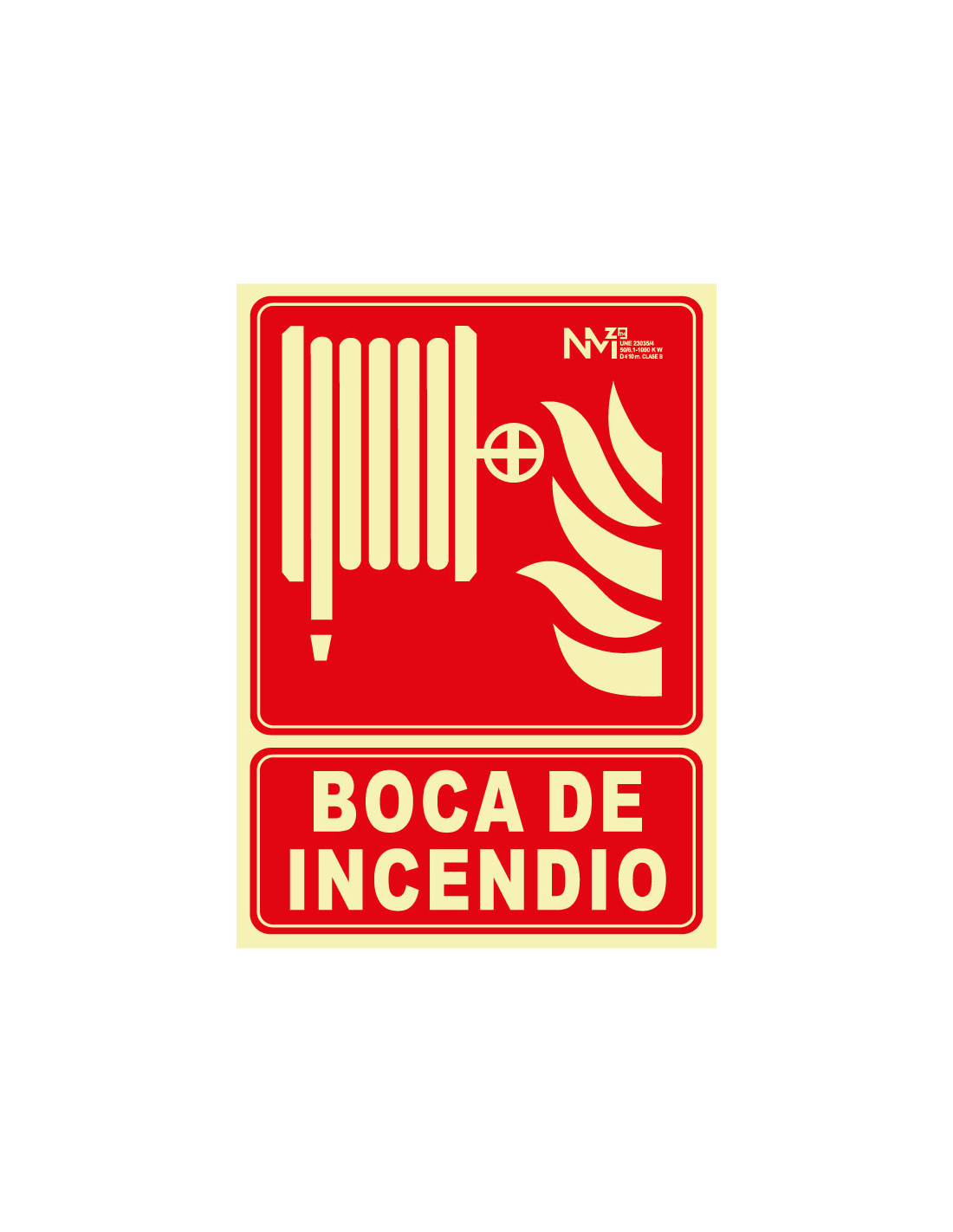Señal Luminiscente PVC o Aluminio. Boca de Incendio