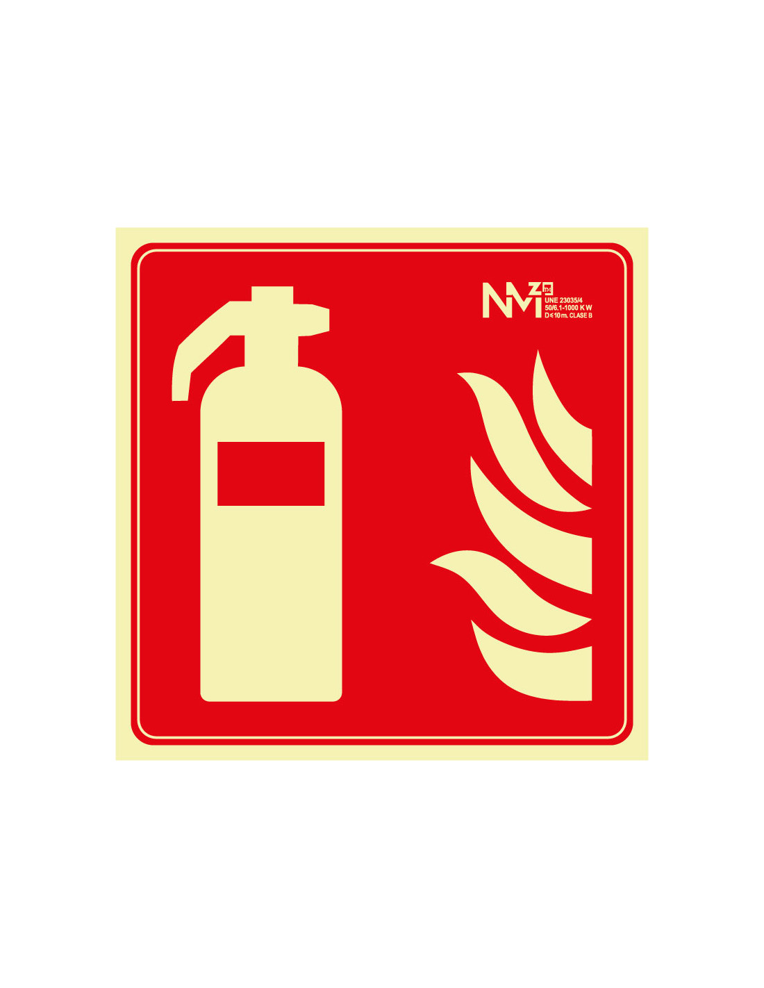 Señal Luminiscente PVC o Aluminio Cuadrada. Extintor