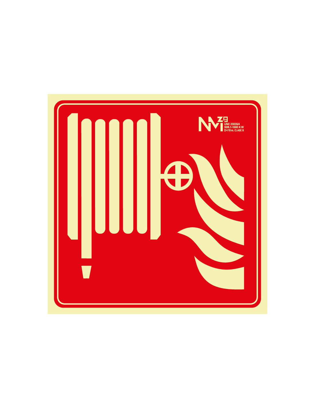 Señal Luminiscente PVC o Aluminio Cuadrada. Boca de Incendio