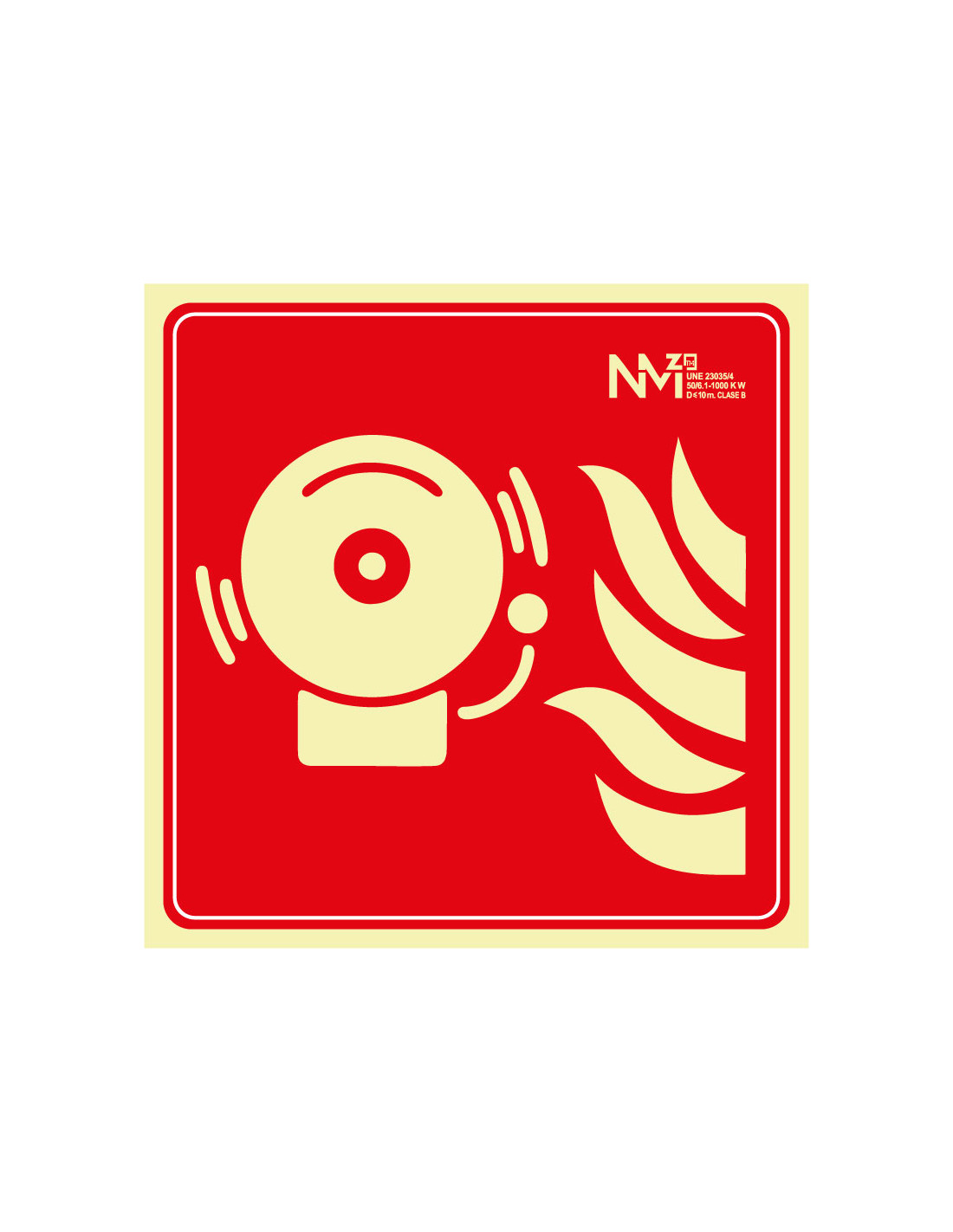 Señal Luminiscente PVC o Aluminio Cuadrada. Avisador Sonoro