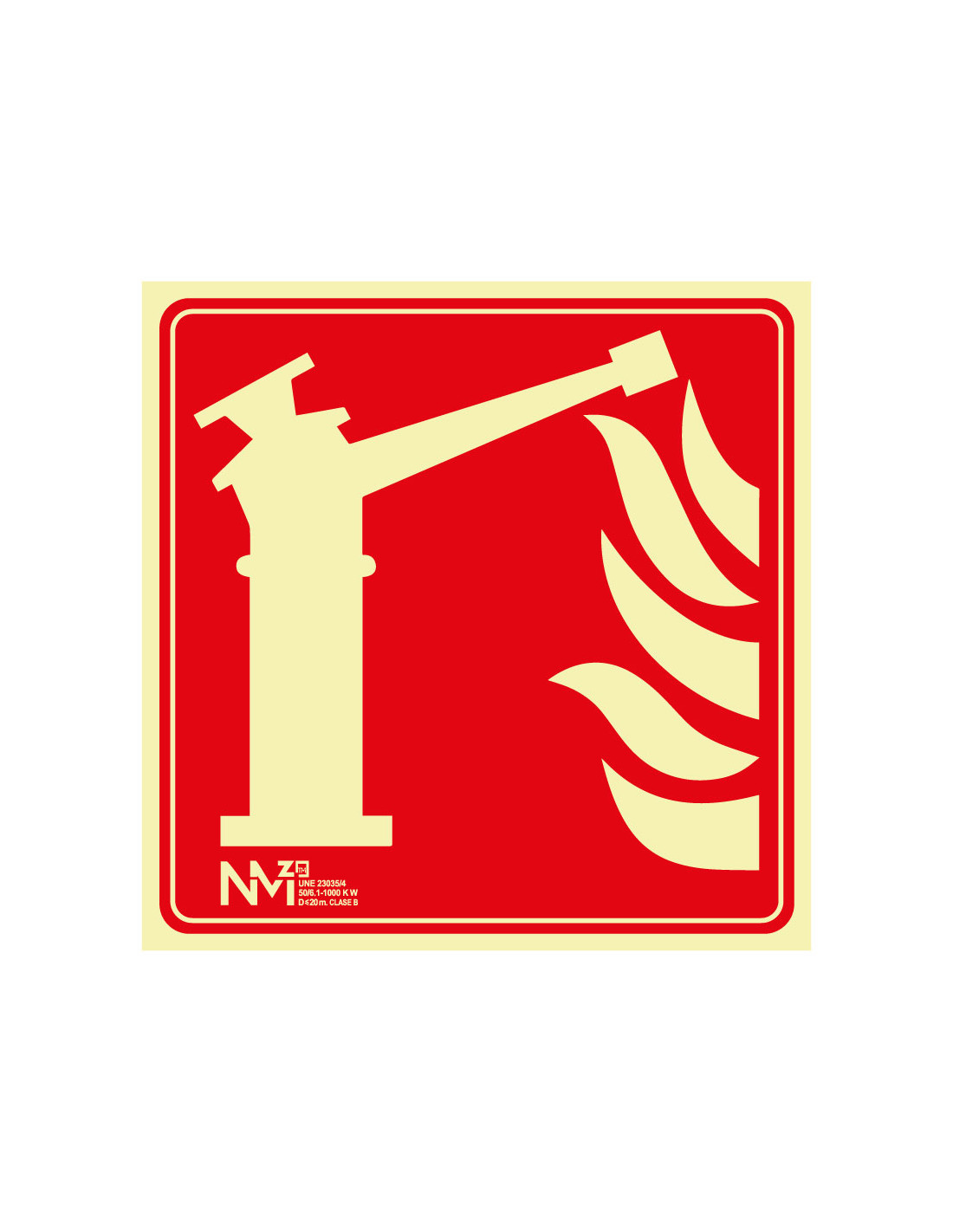 Señal Luminiscente PVC Cuadrada. Monitor de Extinción