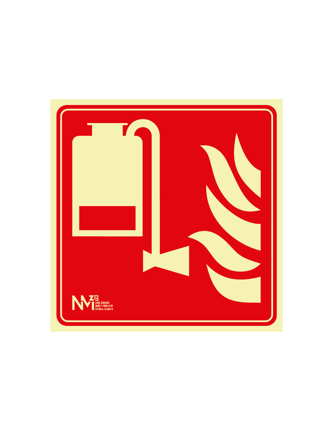 Señal Luminiscente PVC Cuadrada. Aplicador de Espuma Portátil