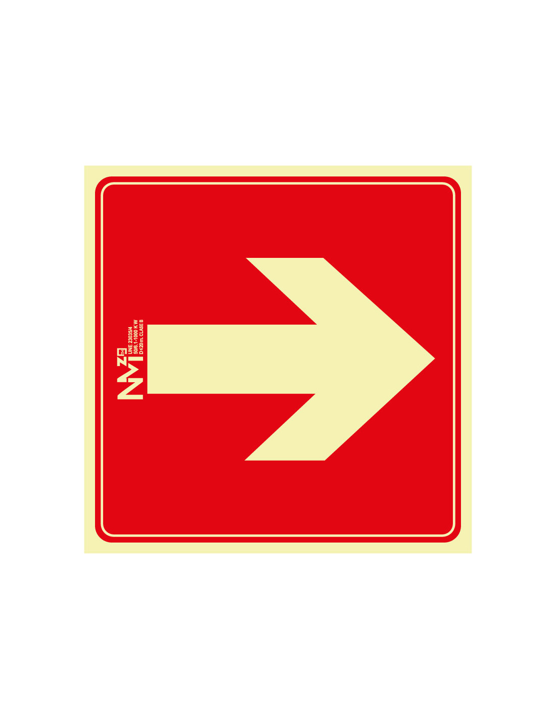 Señal Luminiscente PVC. Complementaria Flecha Recta