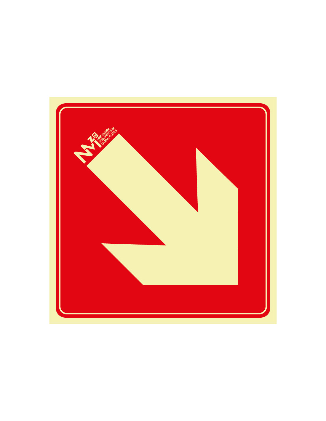 Señal Luminiscente PVC. Complementaria Flecha Oblicua