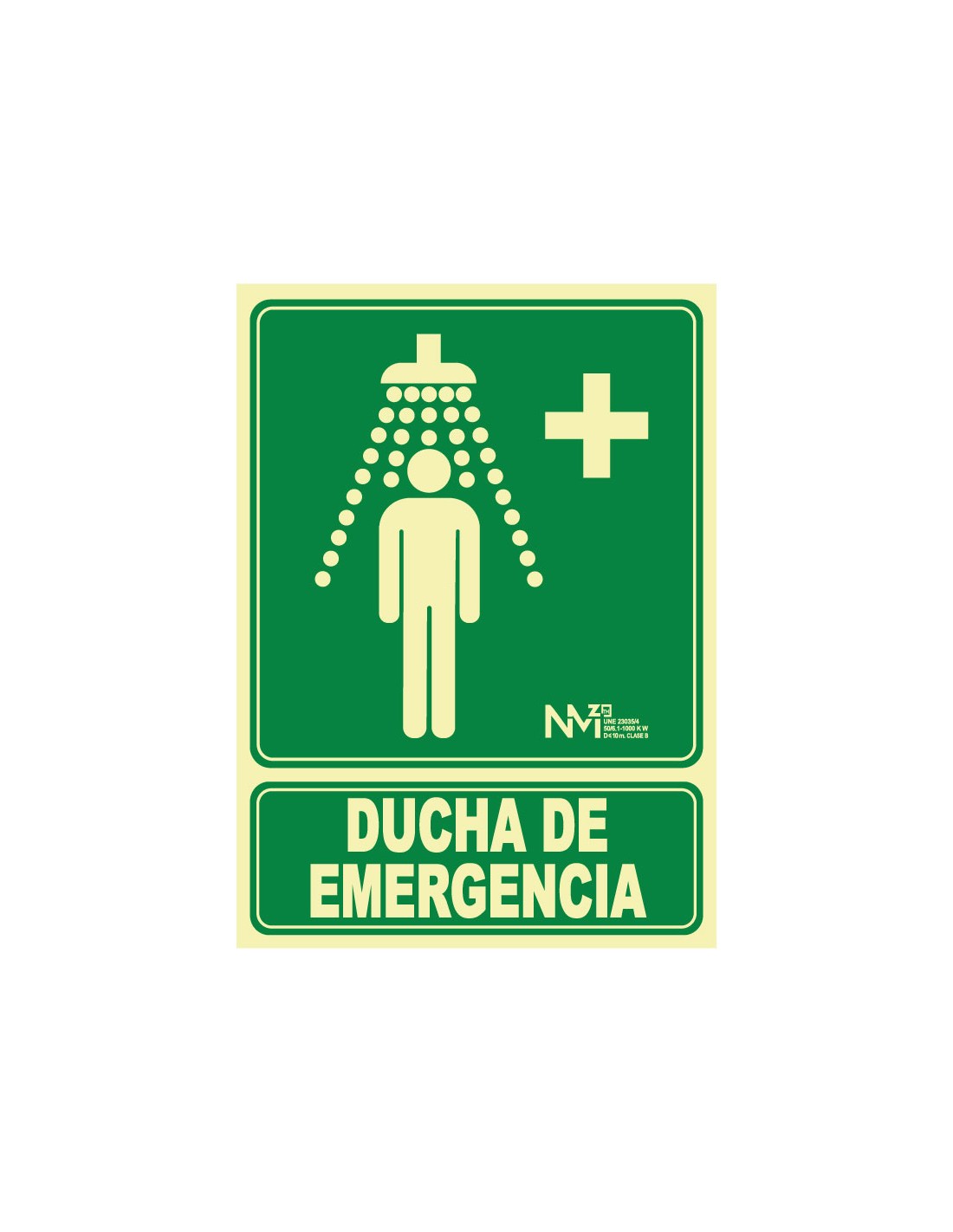 Señal Luminiscente PVC o Aluminio. Ducha de Emergencia