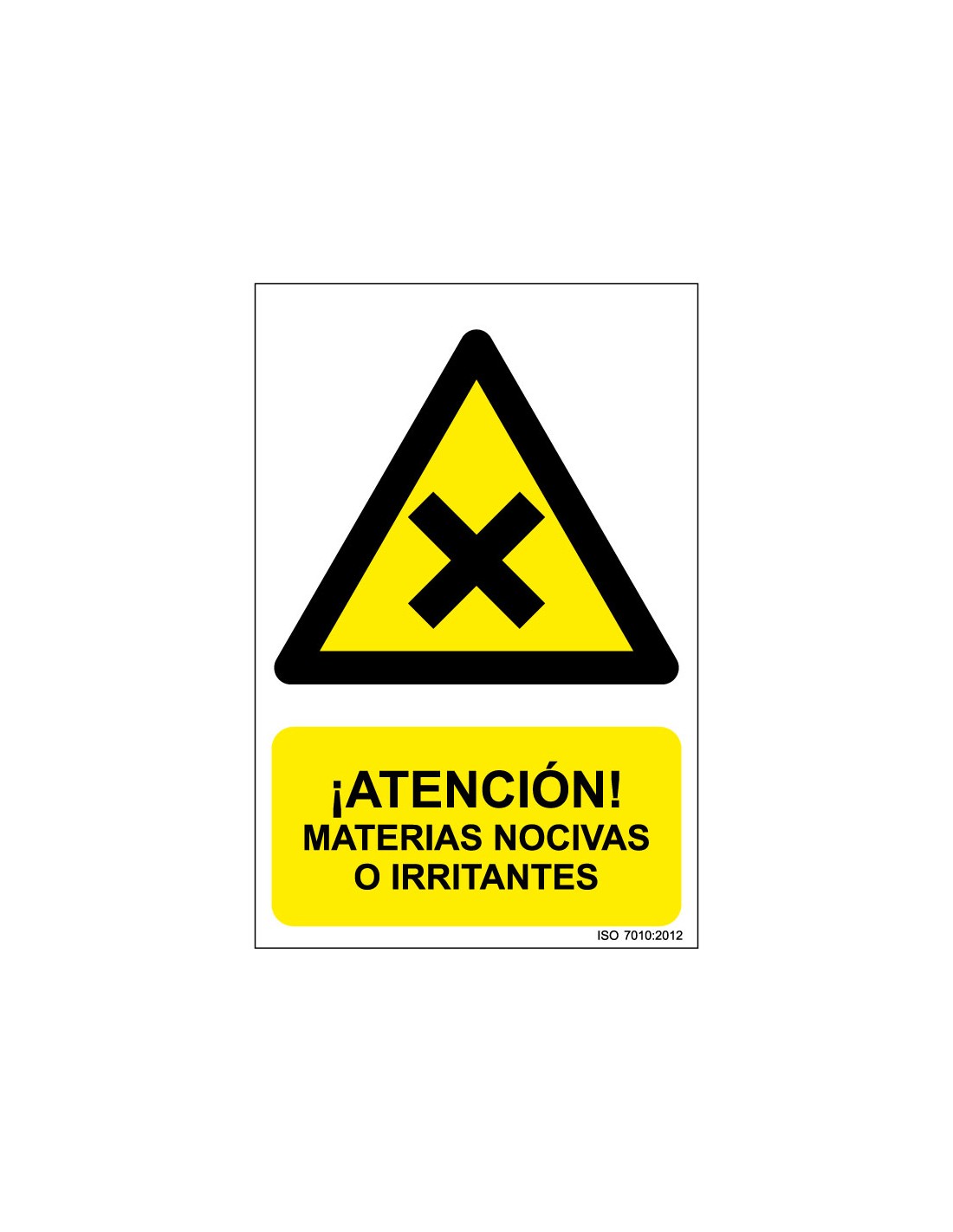 Señal Adhesivo, PVC o Aluminio. Atención Materias Nocivas o Irritantes