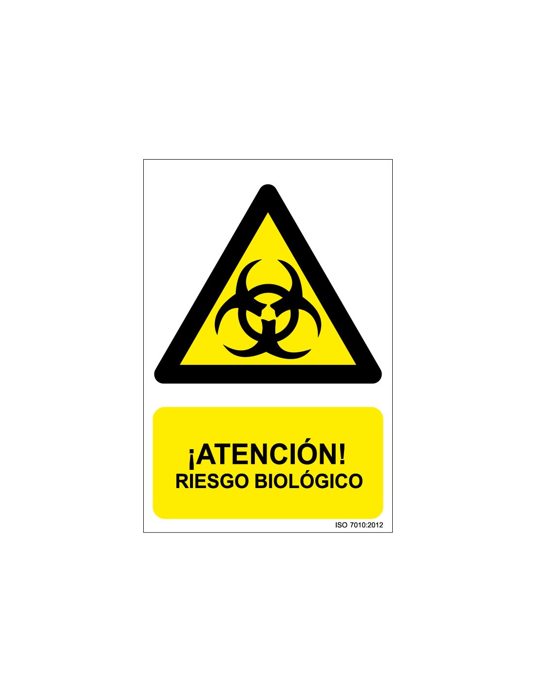 Señal Adhesivo, PVC o Aluminio. Atención Riesgo Biológico