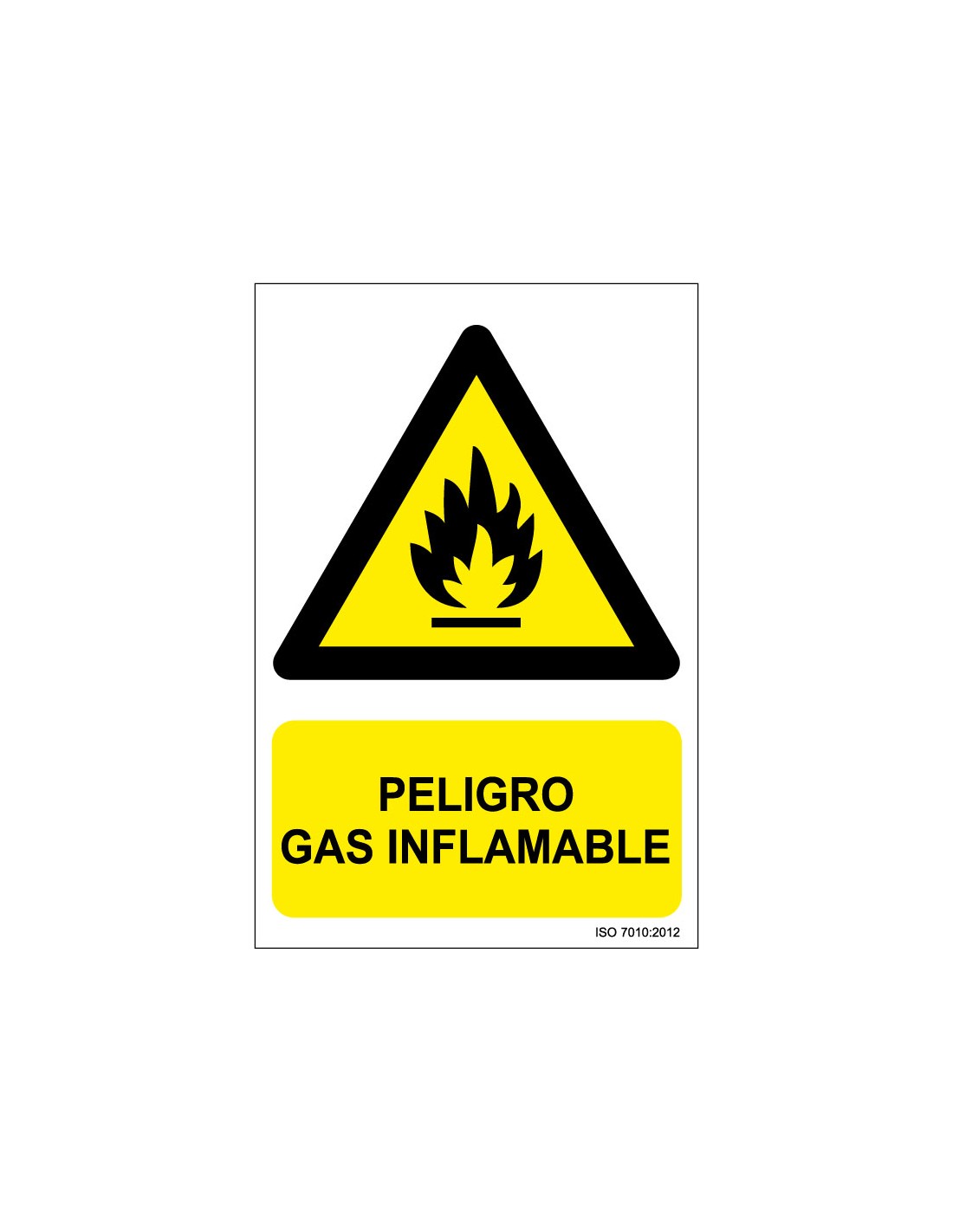 Señal Adhesivo, PVC o Aluminio. Peligro Gas Inflamable