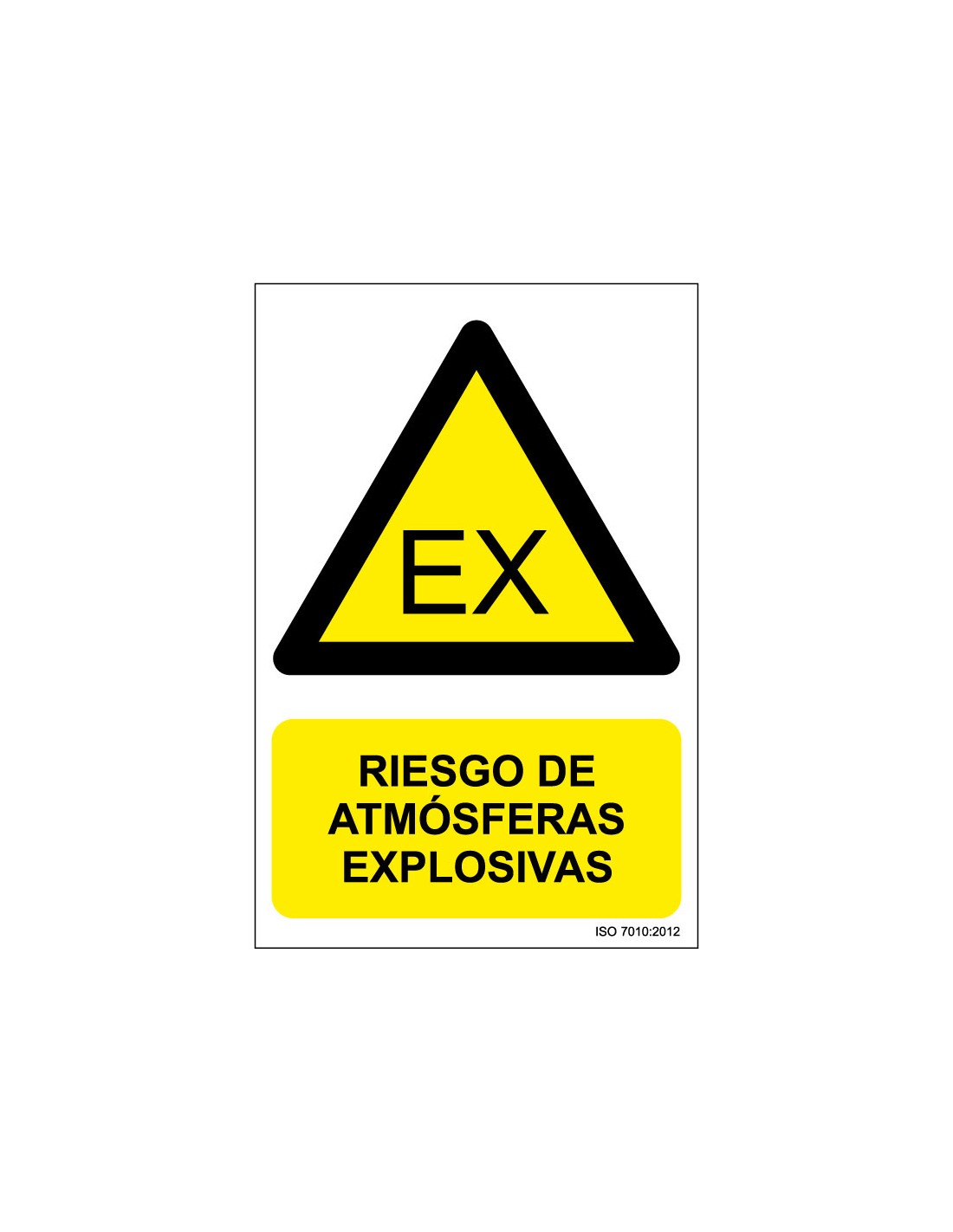 Señal Adhesivo, PVC o Aluminio. Riesgo de Atmósferas Explosivas
