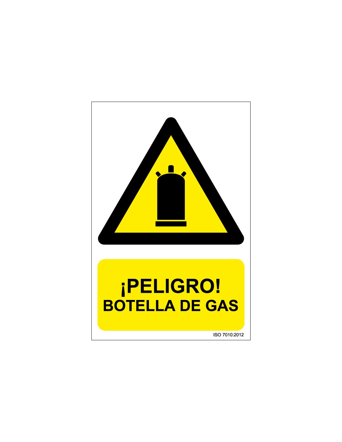Señal Adhesivo, PVC o Aluminio. Peligro Botella de Gas