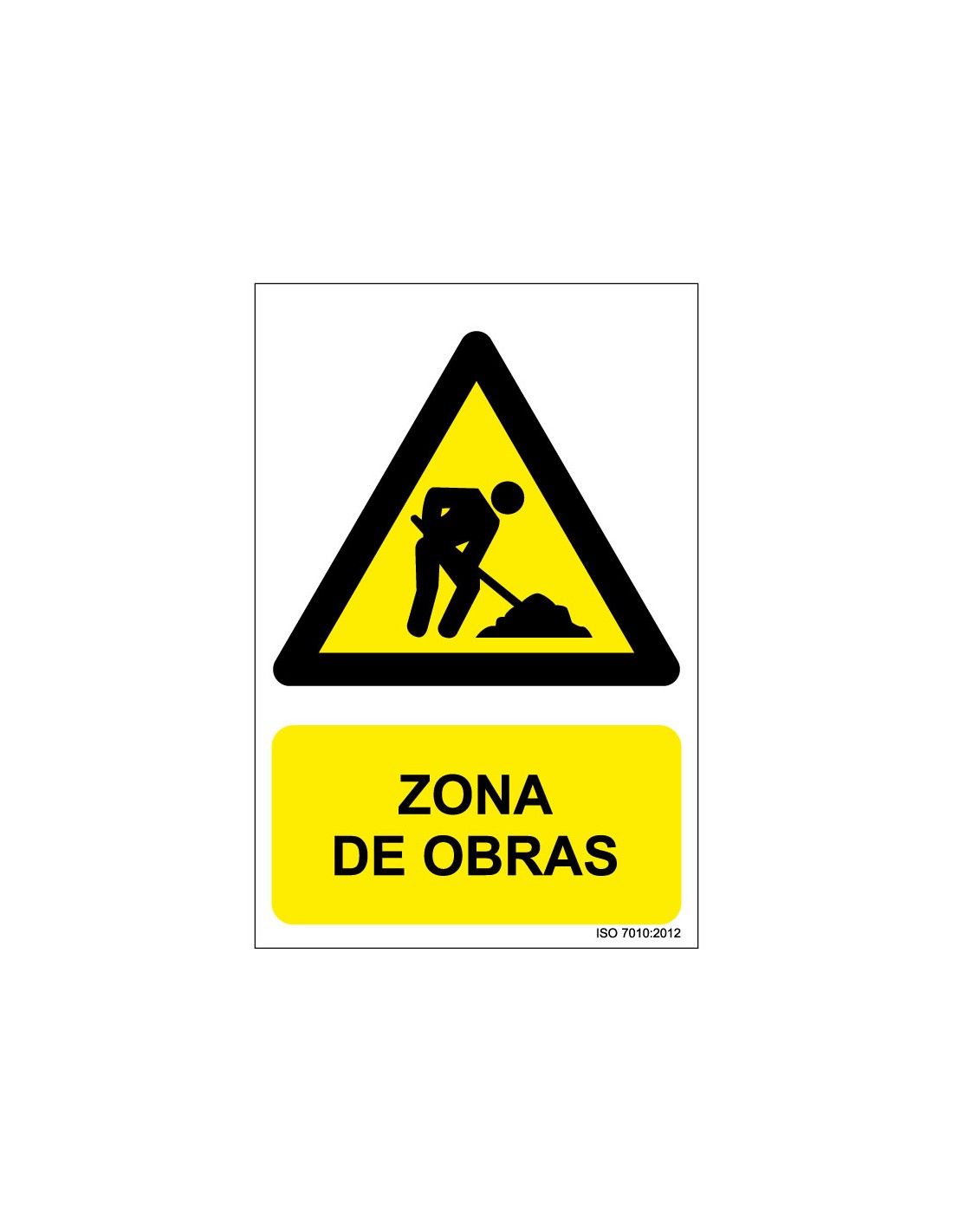 Señal Adhesivo, PVC o Aluminio. Zona de Obras