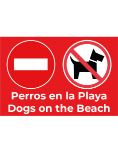 Bandera Prohibido Perros en la Playa.