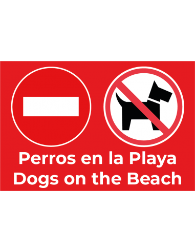 Bandera Prohibido Perros en la Playa.