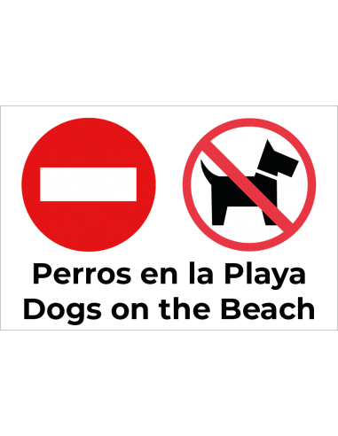 Bandera Prohibido Perros en la Playa