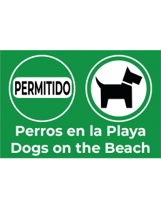 Bandera Permitido Perros en la Playa
