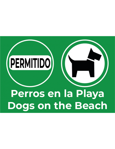 Bandera Permitido Perros en la Playa