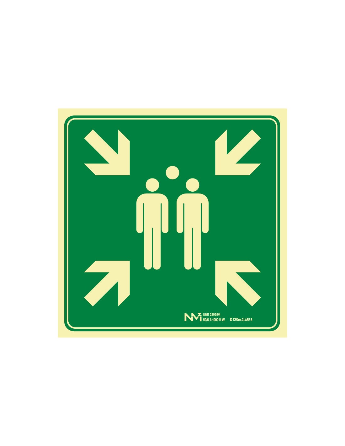 Señal Luminiscente PVC o Aluminio. Punto de Reunión