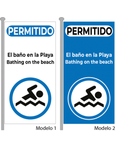 Bandera Permitido el Baño Azul