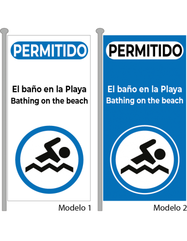 Bandera Permitido el Baño Azul