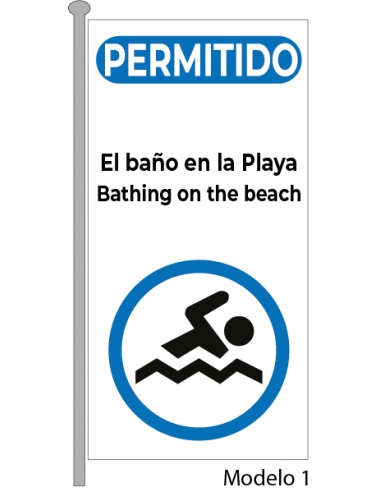 Bandera Permitido el Baño Azul