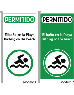 Bandera Permitido el Baño Verde