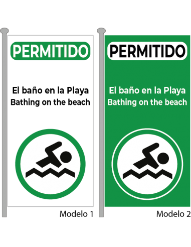 Bandera Permitido el Baño Verde