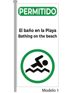 Bandera Permitido el Baño Verde