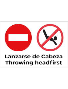 Bandera Prohibido Lanzarse Horizontal