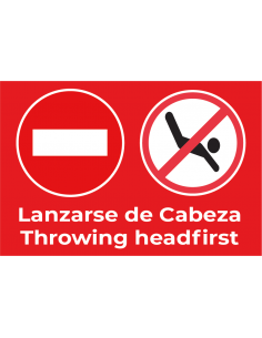 Bandera Prohibido Lanzarse Horizontal