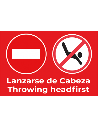 Bandera Prohibido Lanzarse Horizontal