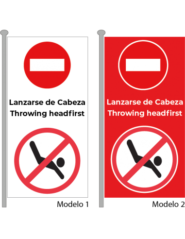 Bandera Prohibido Lanzarse de Cabeza