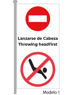 Bandera Prohibido Lanzarse de Cabeza
