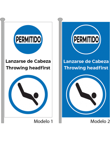 Bandera Permitido Lanzarse de Cabeza