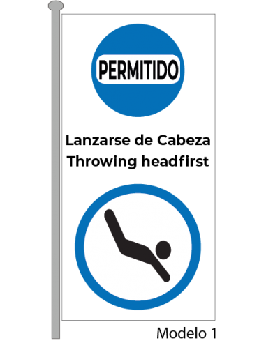 Bandera Permitido Lanzarse de Cabeza